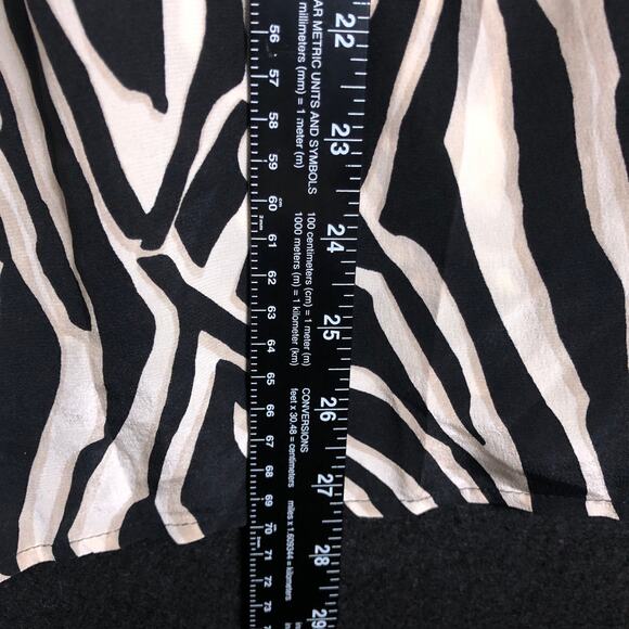Express Womens Blouse Black Cream Zebra Print V Neck Spaghetti Tank 100% Silk S - Picture 9 of 12